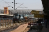 KTE WDM3A 16777 at Jabalpur Jn with an electrification train; Jabalpur would be energized a few weeks later!