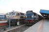 IZN WDP4D 40137 waits to depart Jodhpur Jn with 15014 2040 (P) Kathgodam - Jaisalmer, while ABR WDM3A 16818 waits its next shunting assignment while being used as the station pilot