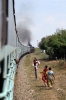 ED WDM3D's 11223/11104 (with GOC WDM2 18554 dead in train) depart Pugalur with 56825 1305 Erode Jn - Tirunelveli Jn