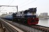 VTA WDM3D 11415 on the bridge over the Sabarmati River between Ahmedabad & Sabarmati with 59547 1200 Ahmedabad Jn - Rajkot Jn