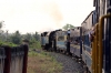 ONR X Class steam 37398 leads 56136 0710 Mettupalayam - Udagamandalam as the train approaches Kallar