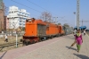 BKSC WDM3A 16644 waits departure from Ranchi Jn with 58655 1430 Ranchi Jn - Lohardaga