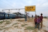 LKO WDM3D 11589 waits the road at Chaukhandi with 14266 1815 (P) Dehradun - Varanasi Jn