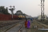 JMP WDG4 70644 brings the stock into Jamalpur Jn (middle road) to for a Working Men's Train (WMT) 73914 1620 Jamalpur Jn - Sultanganj