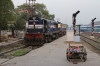 Still in NGC livery, recent transfer MLDT WDM3A 16069 and a classmate wait their next turns at Guwahati Jn