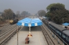 IZN WDG4 12758 (with BGKT WDP4D 40097 dit) at Bareilly City with 55347 1030 Bareilly City - Lalkua Jn. IZN WDG4D 70645 stands spare in the yard.