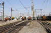 Secunderabad (L-R) - KZJ WDG3A/WDM3A twins 13414/18763 wait to depart with 17204 0345 Kakinada Port - Bhavnagar, KZJ WDM2S 017706, KZJ WDM3A 18886, KZJ WDG3A 14619 & KZJ WDM2S Jumbo 017796; all of which were shunting in the sidings at some point during the day