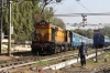 KZJ WDM2S 017770 shunts the stock for 57156 1725 Hyderabad - Gulbarga out of the carriage sidings at Hyderabad