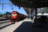 GTL WDM3D's 11180/11376 arrive into Bolarum with 17057 2105 (P) Manmad Jn - Secunderabad; the old MG refreshment room can be seen to the right as they arrive