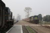 IZN YDM4 6755 arrives into Palia Kalan with 52252 0700 Mailani Jn - Bahraich while IZN YDM4 6503 waits to depart with 52239 0620 Tikunia - Mailani Jn