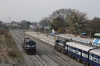 IZN WDM3D 11353 arrives into Bareilly City with 55355 1255 Kasganj Jn - Bareilly City, while IZN WDM3D 11349 waits its next turn