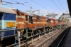 KZJ WDG3A/WDM3A twins 14942/18895 lead dead KZJ WDG3A 14585 as they wait to depart Secunderabad with 17233 1525 Secunderabad - Balharshah Jn and well off their beaten path, R WDG3A's 13601/13420 wait departure with Special Fare Special 07418 2200 (P) Nagarsol - Tirupati