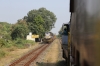VRL outbased SBI YDM4 6338 arrives into Kansiya Nes with 52949 0945 Veraval Jn - Amreli where 6720 is waiting to depart with 52946 0835 Amreli - Veraval Jn