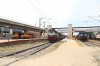 Yesvantpur Jn (L-R) - PA WDM3D 11381, KJM WDM3A's 16586/16294 after arrival with 12252 0800 (P) Korba - Yesvantpur, GTL WDG3A's 14576/13393 being used to shunt a set of stock into the station and ED WDM3D 11184 on the watering road after arriving with 16528 1805 (P) Kannur - Yesvantpur Jn