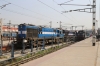 NGC WDM3A's 16739/16864 at Patna Jn with 15636 1045 Guwahati Jn - Okha and on the right, KTE WDM3A's 16776/18857 are about to depart with 19422 1010 Patna Jn - Ahmedabad Jn