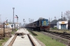 IZN YDM4 6451 arrives into Pilibhit Jn with 52232 1105 Shahjahanpur - Pilibhit Jn; as gauge conversion works continue and the first BG tracks are laid adjacent
