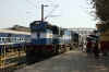 LKO WDM3D 11395 backs down onto the late running 54267 0855 Mughalsarai - Varanasi passenger