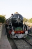 WP/1 7161 stabled at Alwar Jct, in steam, with three coaches, the boards on which said it was a Delhi Cantt - Alwar Steam Express!