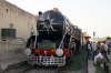 WP/1 7161 stabled at Alwar Jct, in steam, with three coaches, the boards on which said it was a Delhi Cantt - Alwar Steam Express!