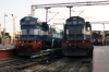 Bangalore City (L-R) - KJM WDM3D 11578 waits to depart with 56525 1810 Bangalore City - Chikballapur & KJM WDM3D 11524 waits to depart with 56523 1745 Bangalore City - Hindupur