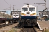 GY WDP4D 40121 at Secunderabad after arrival with 17224 0530 Kurnool City - Secunderabad; KJM WDP4 20019 stands in the stabling sidings to the left