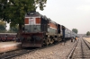 LDH WDM3A 18543 stands at Ringas Jct with 59716 0500 Rewari Jct - Phulera Jct