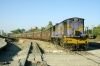 SBI YDM4 6355 waits departure from the make-shift platform at Udaipur City with 19943 1745 Udaipur City - Ahmedabad Jct