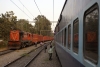 LDH WDM3A 16370 pulls up just outside Amritsar with a freight