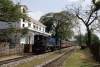 LMG YDM4 6387 waits at Panchgram with 52564 1045 Silchar - Agartala, 2.5 hours late!