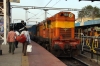 BZA WDM2S 017586 shunts the stock for a Kakinada Passenger into the station at Vijayawada Jct