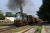 LKO WDM2 16653 starts a heavy freight away from Mankapur Jct after a crew change