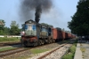 LKO WDM2 16653 starts a heavy freight away from Mankapur Jct after a crew change