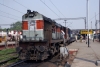 LDH WDM3A 17942 waits departure from Varanasi Jct with 12237 1250 Varanasi Jct - Jammu Tawi