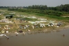 Washing drying on the river embankment between Sitapur City & Cantt, Uttar Pradesh