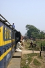 View from the cab of NKE YDM4 6682 as it departs Jhanjharpur Jct with 52520 0815 Laukaha Bazar - Sakri Jct