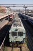 RTM WDM3A 16843 arrives into Indore Jct alongside the OHL testing unit, with 12961 1905 (26/02) Mumbai Central - Indore Jct