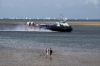 A Hovercraft arrives Ryde after maikng its way through the JP Morgan round the Island boat race off the coast of Ryde as the boats near the end at Cowes