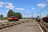 MAV 449127 shunting at Hajduszoboszlo, Karpart M62 628069 is stabled in the sidings