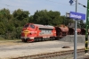 Kerpat 459021 stabled at Balatonboglar with a ballast train