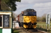 31271 waits to run onto the loop at Wymondham Abbey after arriving with the 1200 Dereham - Wymondham Abbey