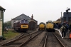 31108 runs round the stock at Dereham to form the 1600 Dereham - Wymondham Abbey; with 31235 T&T; D1015 stabled, having brought 40106/50007 across from Washwood Heath