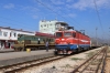 ZCG Cargo 644015 stands in the station at Podgorica, acting as station pilot, while ZCG 461039 stands with 6103 0930 Bijelo Polje - Bar local