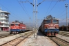 ZCG 461039 stands at Podgorica with 6103 0930 Bijelo Polje - Bar local while ZCG Cargo 461031 stands in the adjacent yard for train crew relief