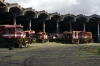 Maputo Roundhouse (L-R) Alsthom AD26C's & GE U20's D414, D413, D98, D103, D401 & D108