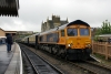 GBRf's 66746 waits to depart Wansford with the 1200 Wansford - Peterborough