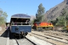 At San Bartolome FCCA's 0700 Lima - Huancayo tourist train reverses, here FCCA GE C30-7 1008 is being turned on the turntable before being attached to the opposite end of the stock