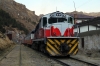 FCHH MLW DL532 435 waits departure from Huancavelica with Train Macho the 0630 Huancavelica - Huancayo Chilca