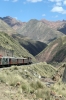 Running through the Andes at Chinchan, on board FCCA's 0700 Huancayo - Lima Los Desamparados tourist train; led by FCCA GE C30-7 1007
