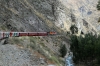 Running through the Andes approaching Carcay, on board FCCA's 0700 Huancayo - Lima Los Desamparados tourist train; led by FCCA GE C30-7 1007