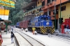 Peru Rail Alco DL532 #352 waits its next turn of duty in the street at Aguas Calientes